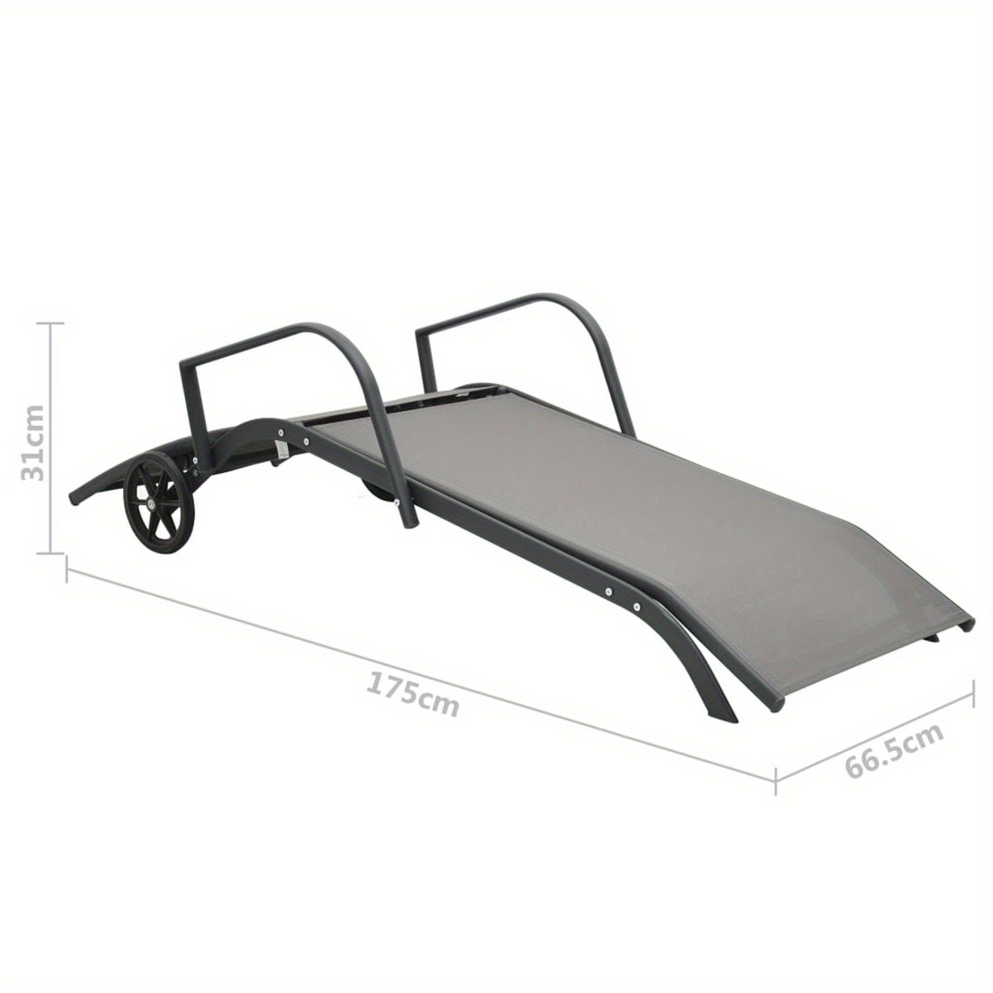 Zonnebed – Ligbed – Tuinbed – Zwembadbed – Stalen Frame – Waterbestendige Textilene – Verstelbare Rugleuning