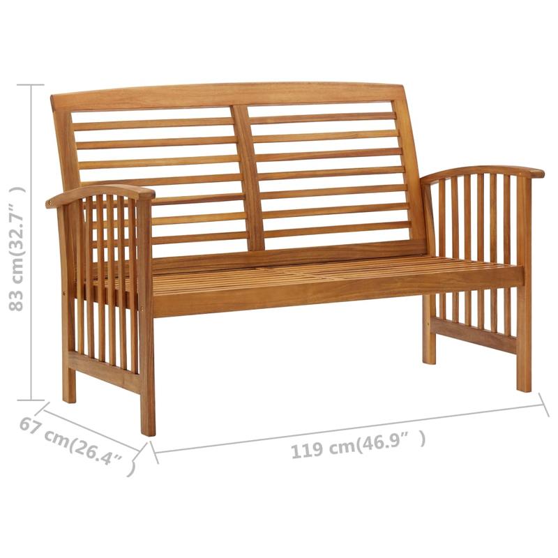 3-delige Loungeset – Tuinmeubel – Loungeset Hout – Buitenmeubel – Balkonset – Acaciahout – Weerbestendig – Compact Design