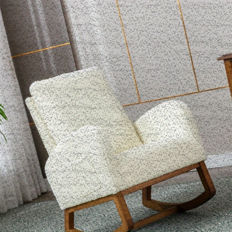 Schommelstoel – Schommelstoel Hooghout – Relaxstoel – Wiegstoel – Lounge Stoel – Metaal Frame – Pluche Bekleding – Ergonomische Rugleuning – Eenvoudige Montage – Geen Stroom Nodig
