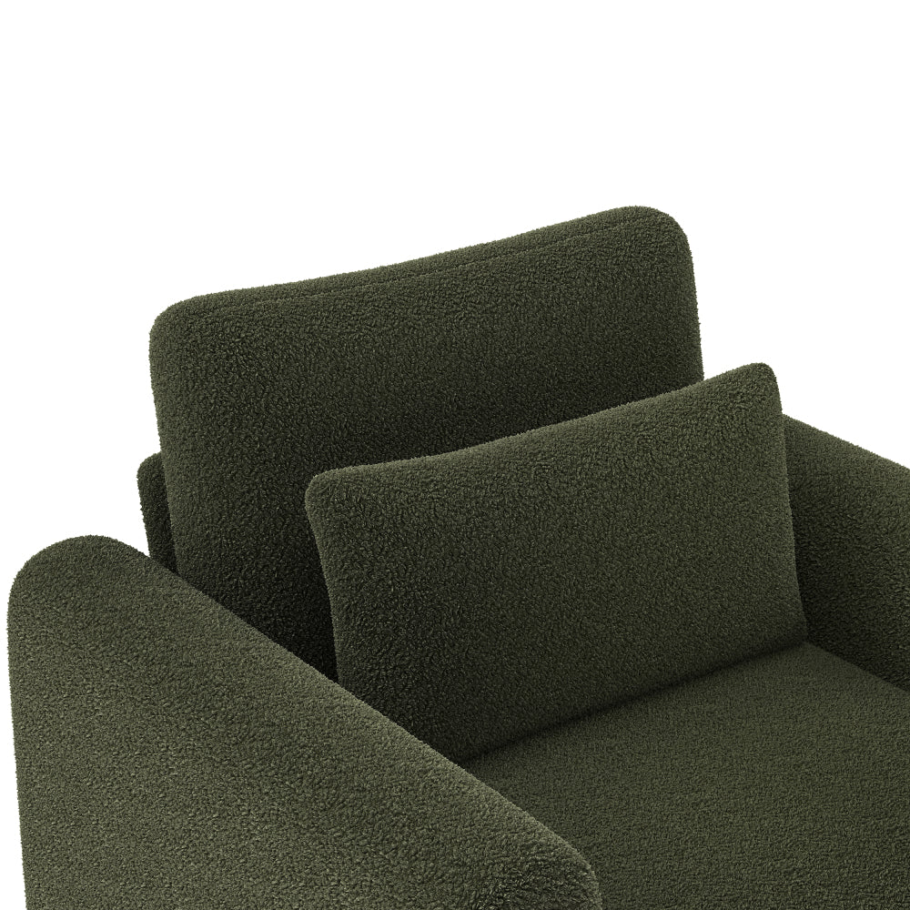 Fauteuil – Loungestoel – Relaxstoel – Zetel – Stoel – Groene Pluche Bekleding – Duurzaam Niet-Houten Frame