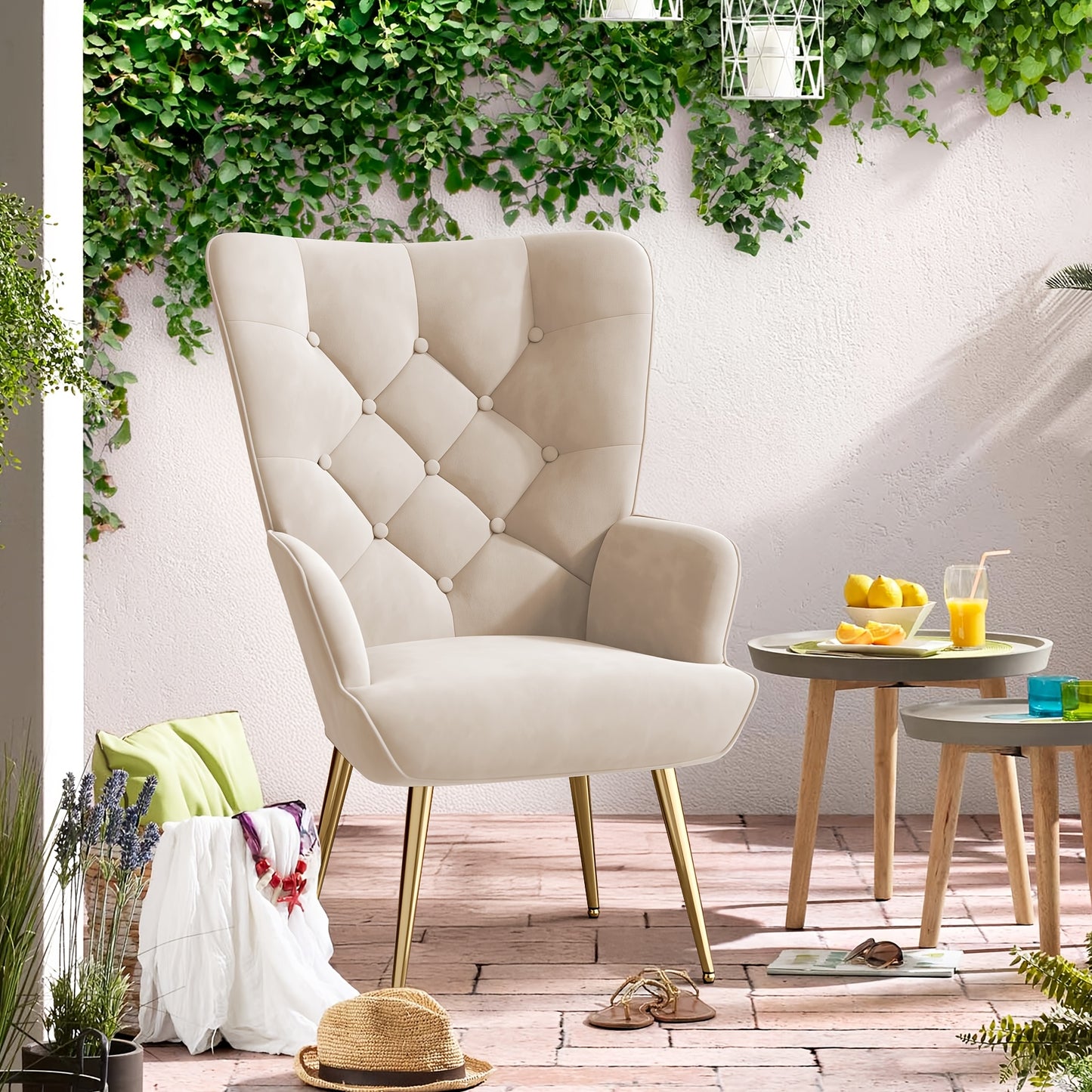 Fauteuil – Lounge Chair – Wing Chair – Relaxstoel – Draaifauteuil – Scandinavisch Design – Hoogwaardig Polyester – Max. 150 Kg Belastbaar