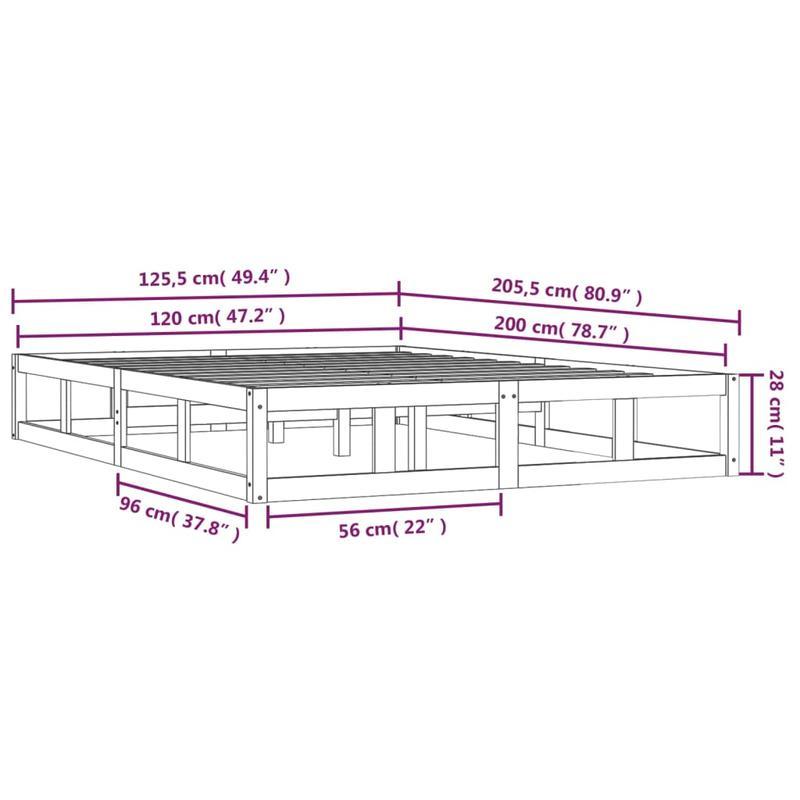 Nero Bed Frame - Modern Minimalist Platform Bed with Heavy-Duty Hardwood Construction, Easy Assembly, Tool-Free Setup, Sturdy Legs - Fits Standard Mattresses - Ideal for Small Spaces & Contemporary Bedrooms (120x200cm/ 47x79"