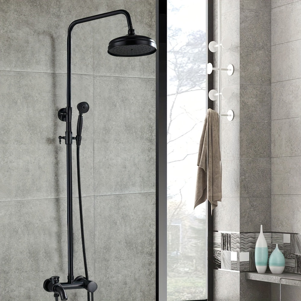 Regendouche – Doucheset – Douchearmatuur – Douchescherm – Douchekop – Zwart – Retro Antiek Design – Inclusief Regendouche en Handdouche