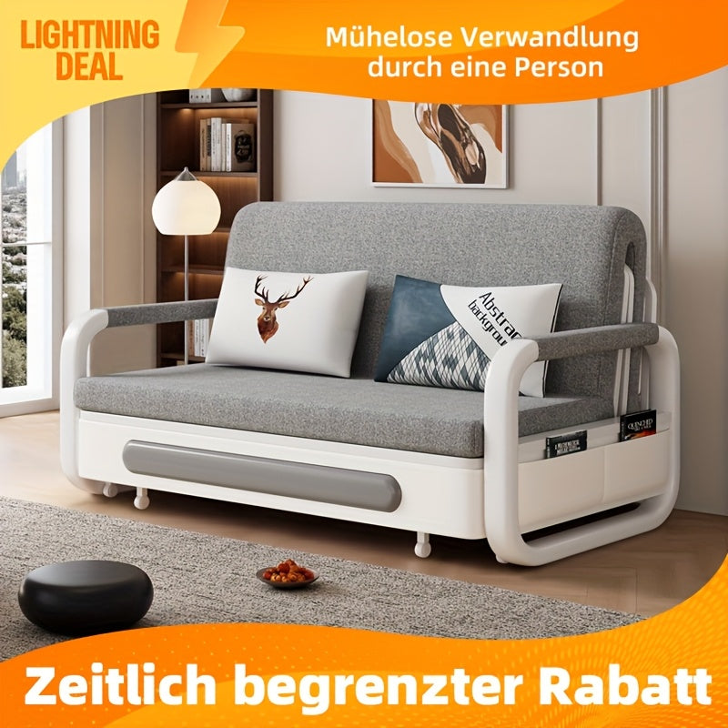 Uitschuifbaar Slaapbankje – Slaapbank – Bedbank – Slaapbankje – Klapbank – Multifunctioneel – Compact 128 cm – Opbergruimte – Hoogwaardige Schuimvulling