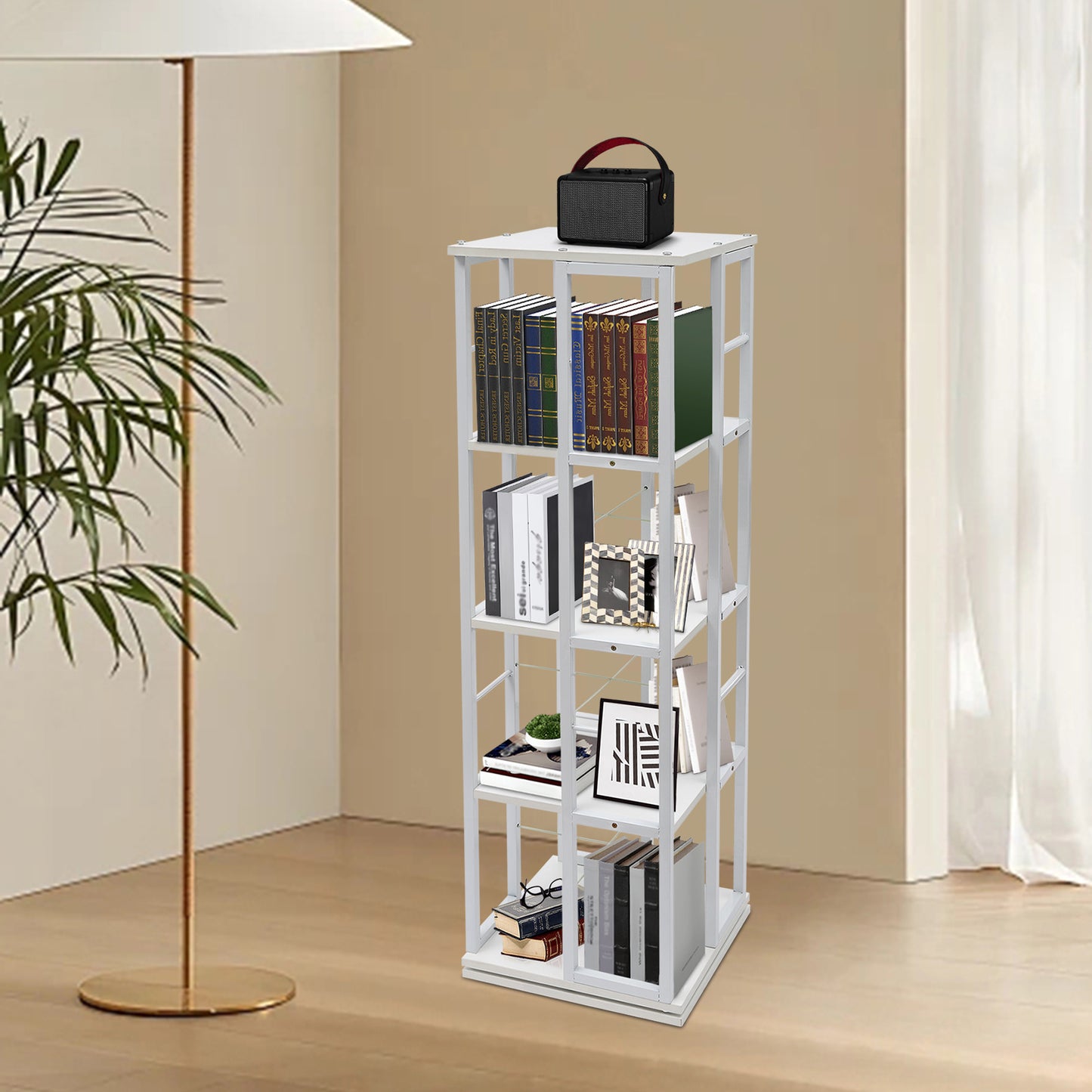 Boekenrek – Boekenkast – Vakkenkast – Boekenplank – Opbergrek – 4-laags – Wit – Hoogwaardig Hout – Draagvermogen 30 kg per plank