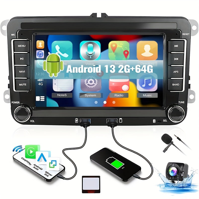 Android 13 Autoradio – Multimedia Systeem – Inbouw Radio – Auto Dashboard Speler – Car Navigation – 17,78 cm Touchscreen – Draadloze CarPlay & Android Auto