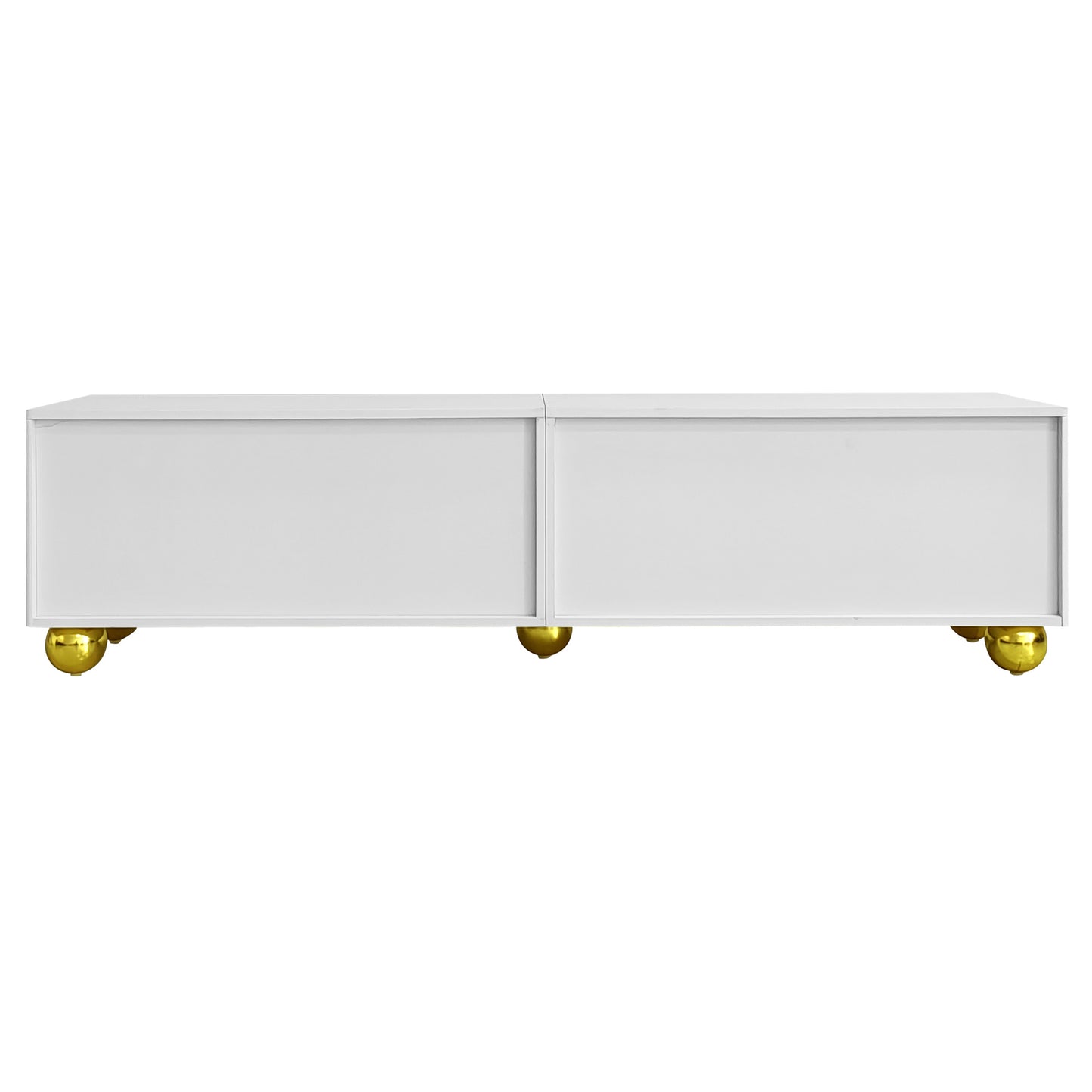 TV Meubel – Lowboard – TV Kast – Sideboard – Mediameubel – Wit Goud – Push-Open Deuren – 170x38x44 cm