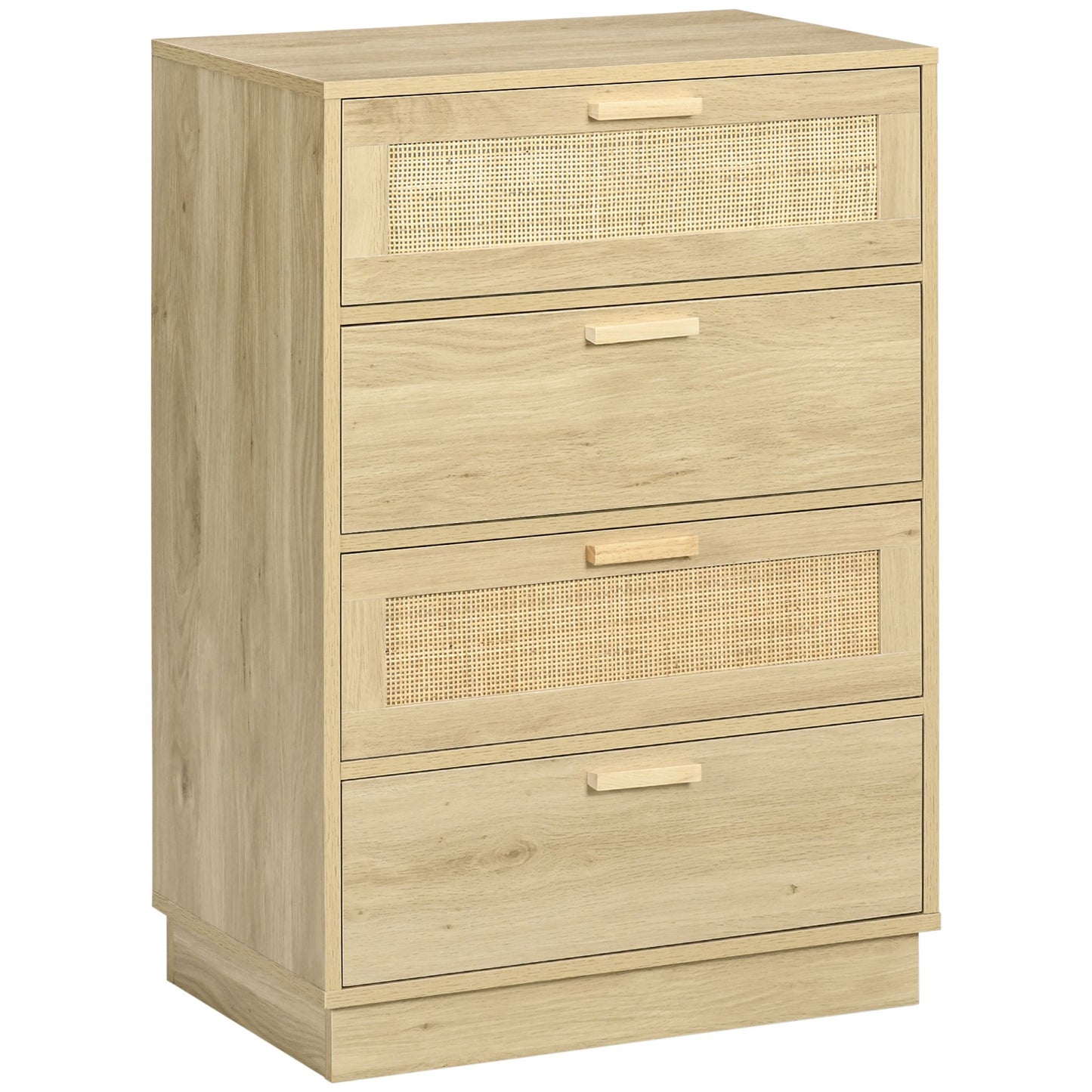 Ladekast – Ladenkast – Kommode – Opbergkast – Dressoir – Bohemian Design – Natuurlijk Houten Frame – 4 Ruime Lades – 60x38x88,5 cm