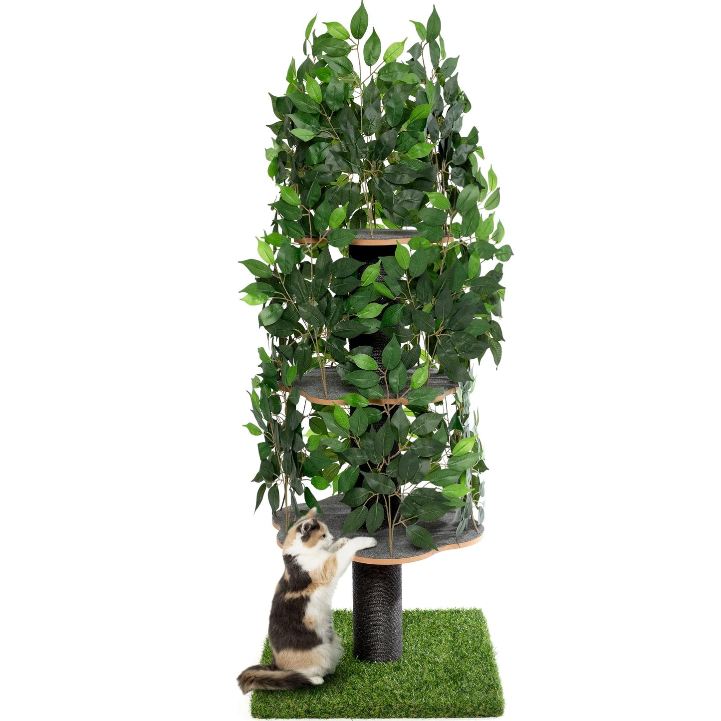 Krabpaal – Kattenboom – Kattenhuis – Kattentoren – Krabmeubel – Multi-level Design – Duurzaam Vezelplaat – Natuurinspiratie Groen