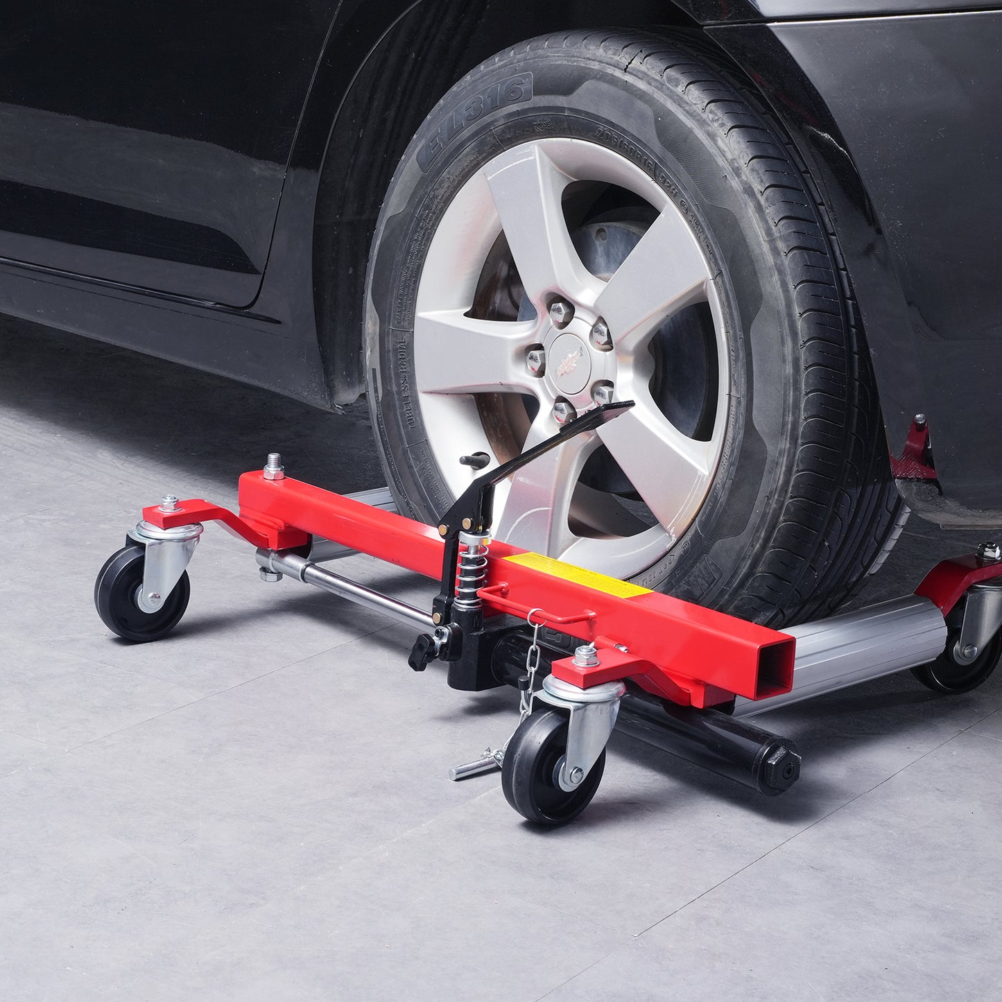 Hydraulische Wiel Dolly – Wielmover – Autowiel Verplaatser – Auto Dolly – Bandendolly – Rood – 680 kg Capaciteit – Verstelbare Roller 41,5-72,6 cm