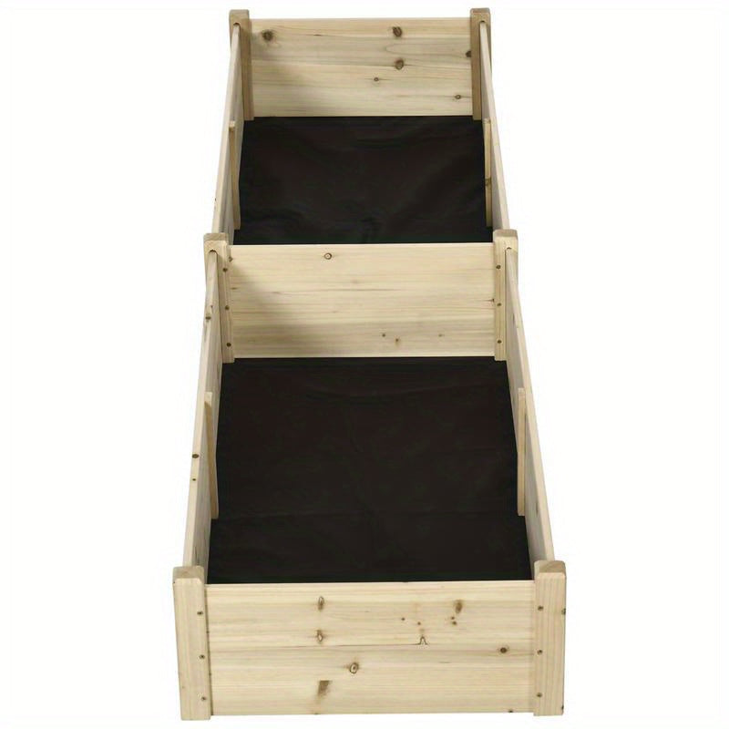 Extra Long 244cm (96") Solid Wood Raised Garden Bed - Large Rectangular Planter Box with 2 Planting Sections, Weatherproof Outdoor Flower & Vegetable Garden Bed for Patio, Balcony, or Yard - Sturdy Construction, Ideal for Veg