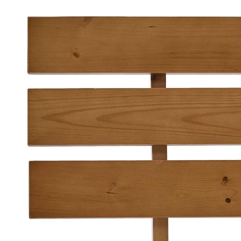 Houten Bed 120x200 – Massief Bedframe – Ledikant – Boxspring – Eenpersoonsbed – Massief Dennenhout – Honingbruine Kleur – Eenvoudige Montage