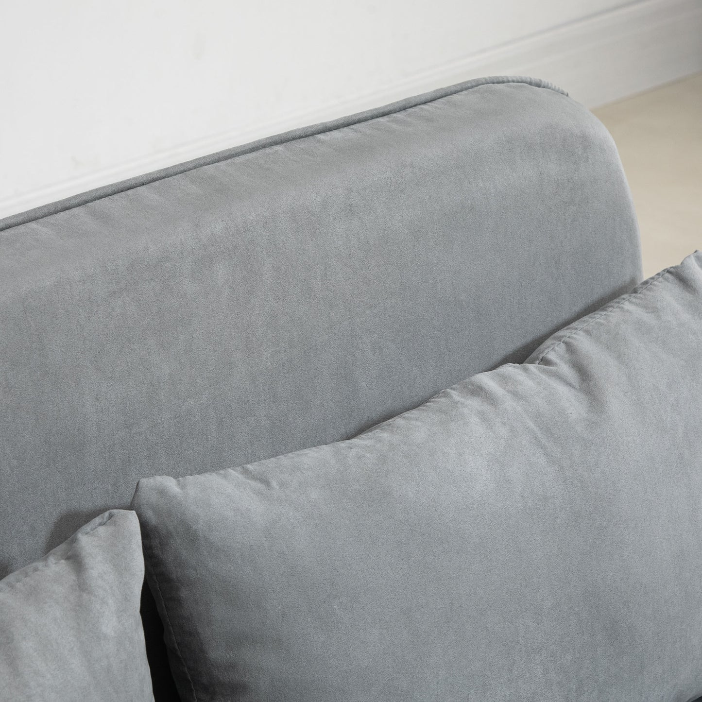 2-Zits Slaapbank – Tweezitsbank – Slaapbankje – Logeerbed – Zetel – Lichtgrijs – Inclusief 2 Kussens – Compact & Duurzaam