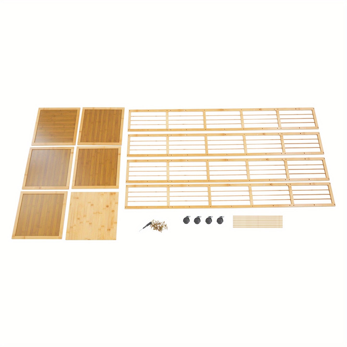 Draaibare Boekenplank – Boekenrek – Boekenkast – Verticale Opberger – Vrijstaande Plank – Bamboe Materiaal – 360° Draaibaar – 6-Lagen Ruimtebesparend Design – Natuurlijk Houtkleur