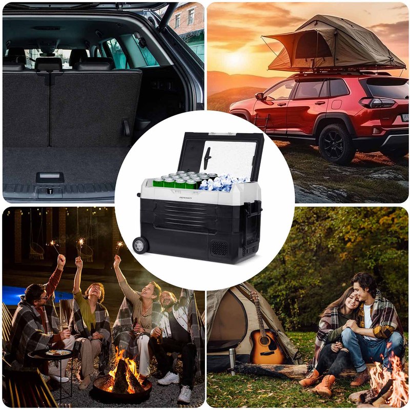 Compressor Koelbox – Draagbare Koelkast – Vriesbox – Camping Koelbox – Elektrische Koelbox – 40 Liter – Twee Compartimenten met Bluetooth Touchbediening