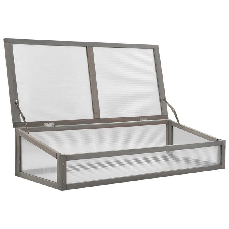 Kweekkas – Tuinkas – Broeikas – Plantenkas – Kweekbak – Verhoogde Plantenbak 110x54x120 cm – Massief Vurenhout – Transparante Kasafdekking Met Opbergplank