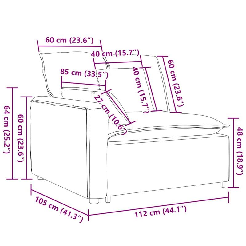 Bankstel – Hoekbank – Slaapbank – 3-Zitsbank – Loveseat – Modulaire Taupe Bank – Corduroy Stof – Comfortabele Kussens – Duurzaam Frame