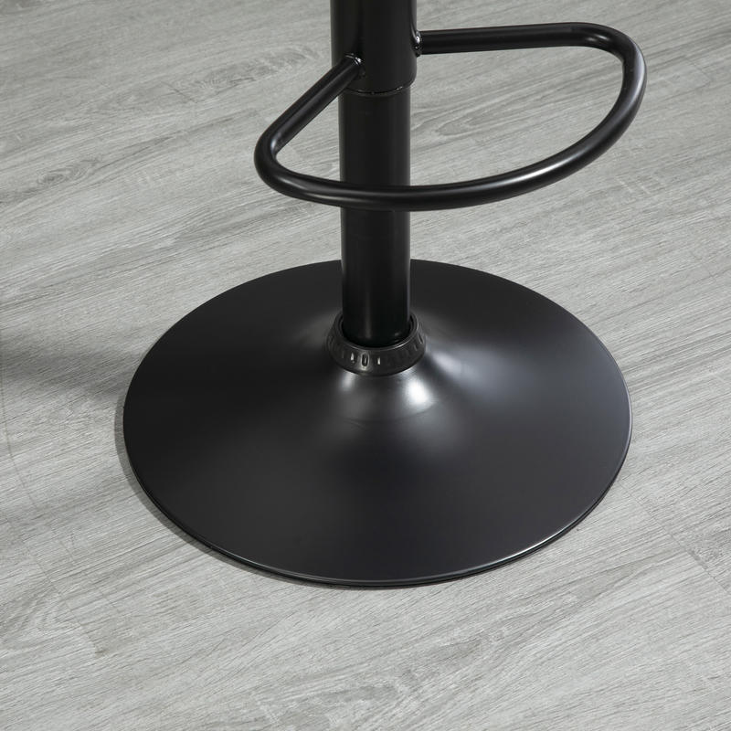 Set of 2 bar stools, height-adjustable, including footrest, 46.5cm x 50cm x 108cm, black + brown, Vintage Aesthetic, Classic Design, Heightadjustable Stools, Swivel Stools, Bar Owners, Apartment Dwellers