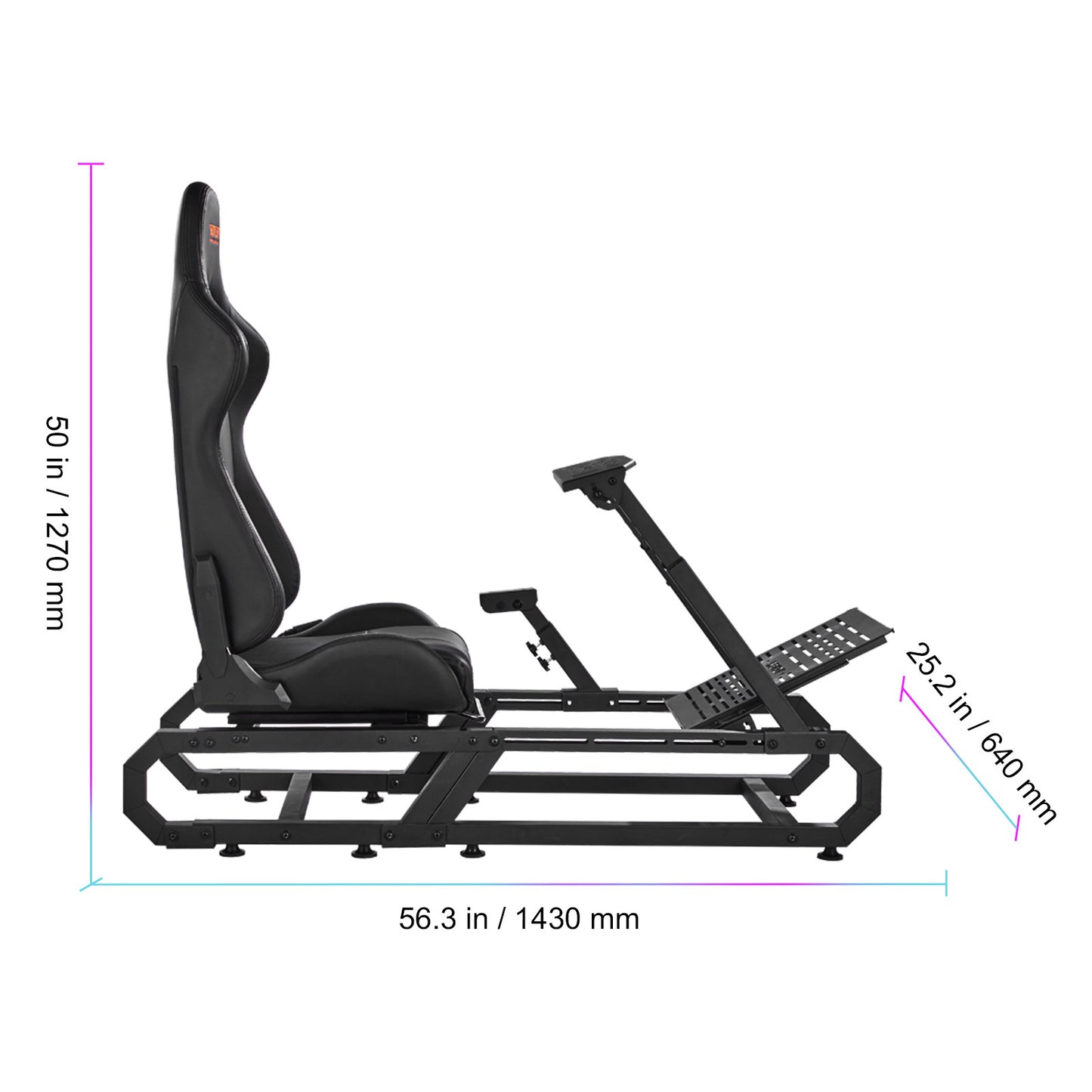 Racing Wheel Stand – Racestuur Standaard – Race Cockpit – Sim Racing Frame – Stuurwielhouder – Carbon Staalconstructie – Verstelbare Hoogte 60,5-79,5 cm