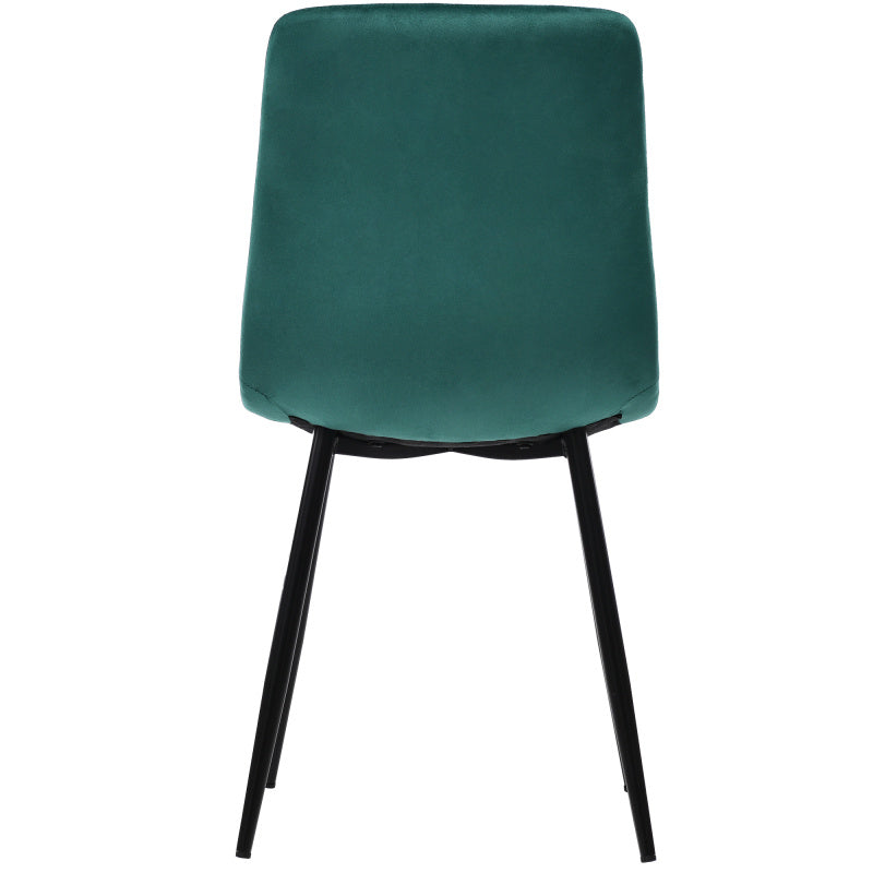 Eetkamerstoel – Stoel – Kuipstoel – Meubel – Designstoel – Set van 4 Donkergroen – Fluwelen Bekleding – Metalen Frame – Ergonomisch Comfort – Stevige Bouw