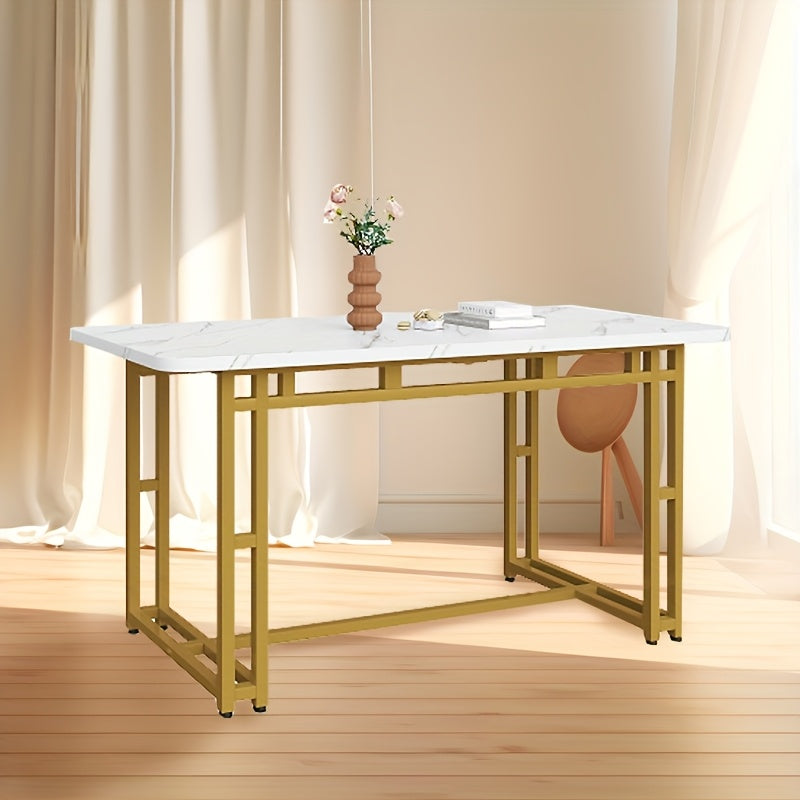 Eettafel – Tafel – Dinertafel – Keukentafel – Minimalistische Tafel – Wit Metalen Frame – Strak Industrieel Design
