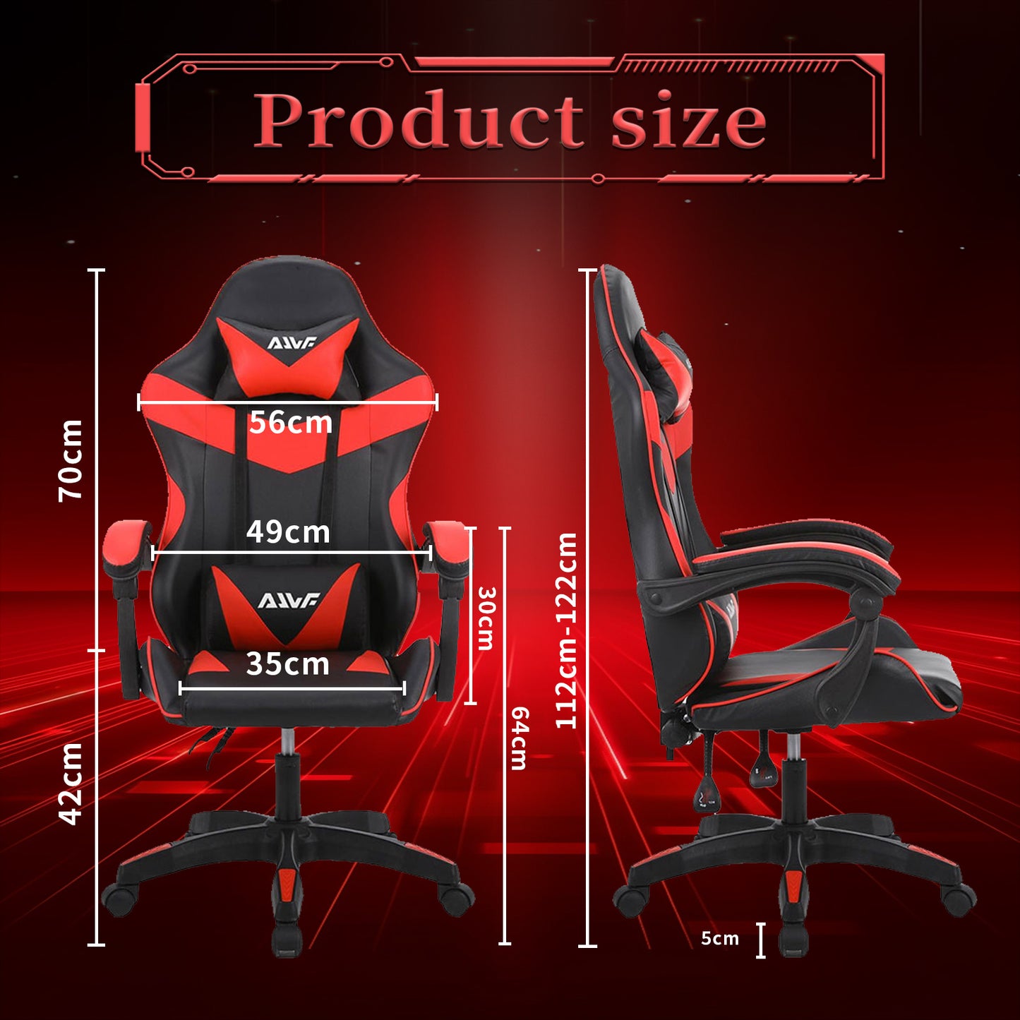 Gamingstoel – Gamestoel – Gaming Chair – Bureaustoel – Game Stoel – Ergonomisch – Ademend Materiaal – 135° Kantelbare Rugleuning