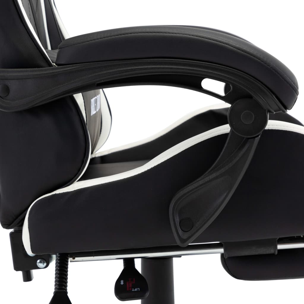 Gamestoel – Gaming Stoel – Game Stoel – Gaming Chair – Racestoel – Verstelbare Rugleuning – Kunstleer Wit/Zwart
