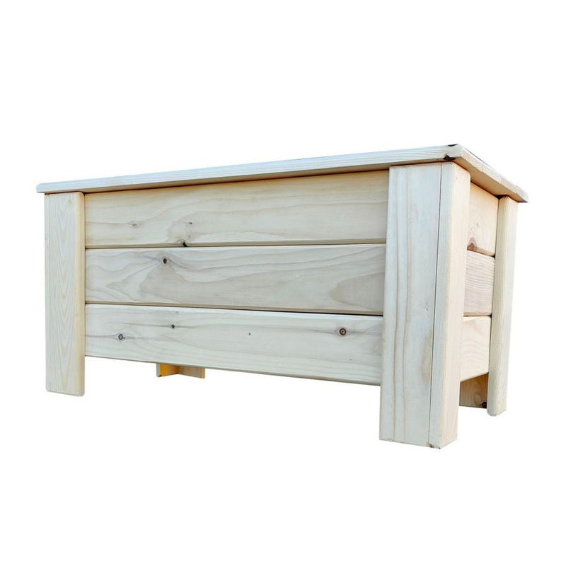 Houten Tuinbank – Tuinmeubel – Opbergbank – Tuinbox – Zitbank Met Opbergruimte – 100 Liter Inhoud – Onbehandeld Dennenhout 62x40x40 cm