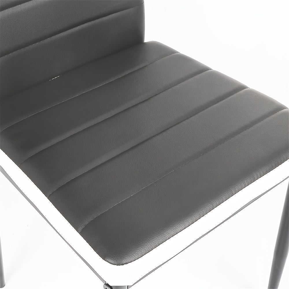Eetkamerstoelen – Stoelen – Kuipstoelen – Keukenstoelen – Eettafelstoelen – Set van 6 – PU-leer Bekleding – Metalen Onderstel – Armless Design – Hoogwaardige Rugleuning – Zithoogte 45 cm – Industrieel & Modern
