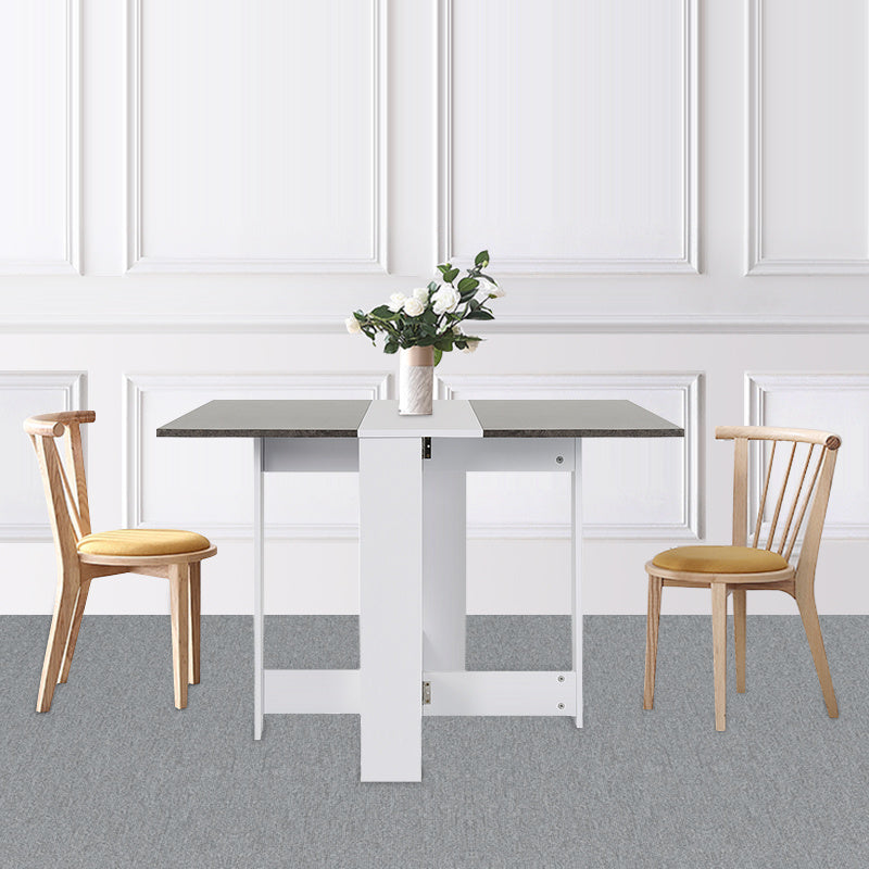 Keukentafel voor 4 Personen – Eettafel – Tafel – Bar-/Ontbijttafel – Keukentafel – Modern Grijs-Wit Design – Stevig Metalen Frame 103x76x73,4 cm