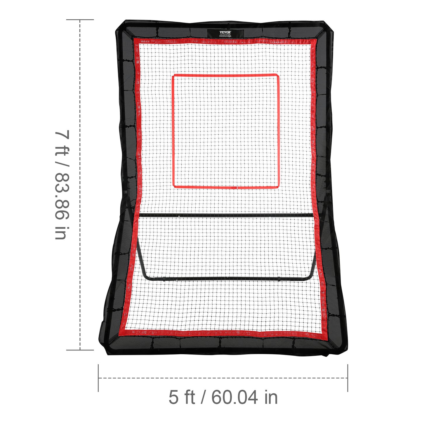 Lacrosse Rebounder – Bounce Back Net – Trainingsscherm – Pitchback Net – Werpscherm – Verstelbare Hoek – Stevig Stalen Frame – 1524 x 2134 mm