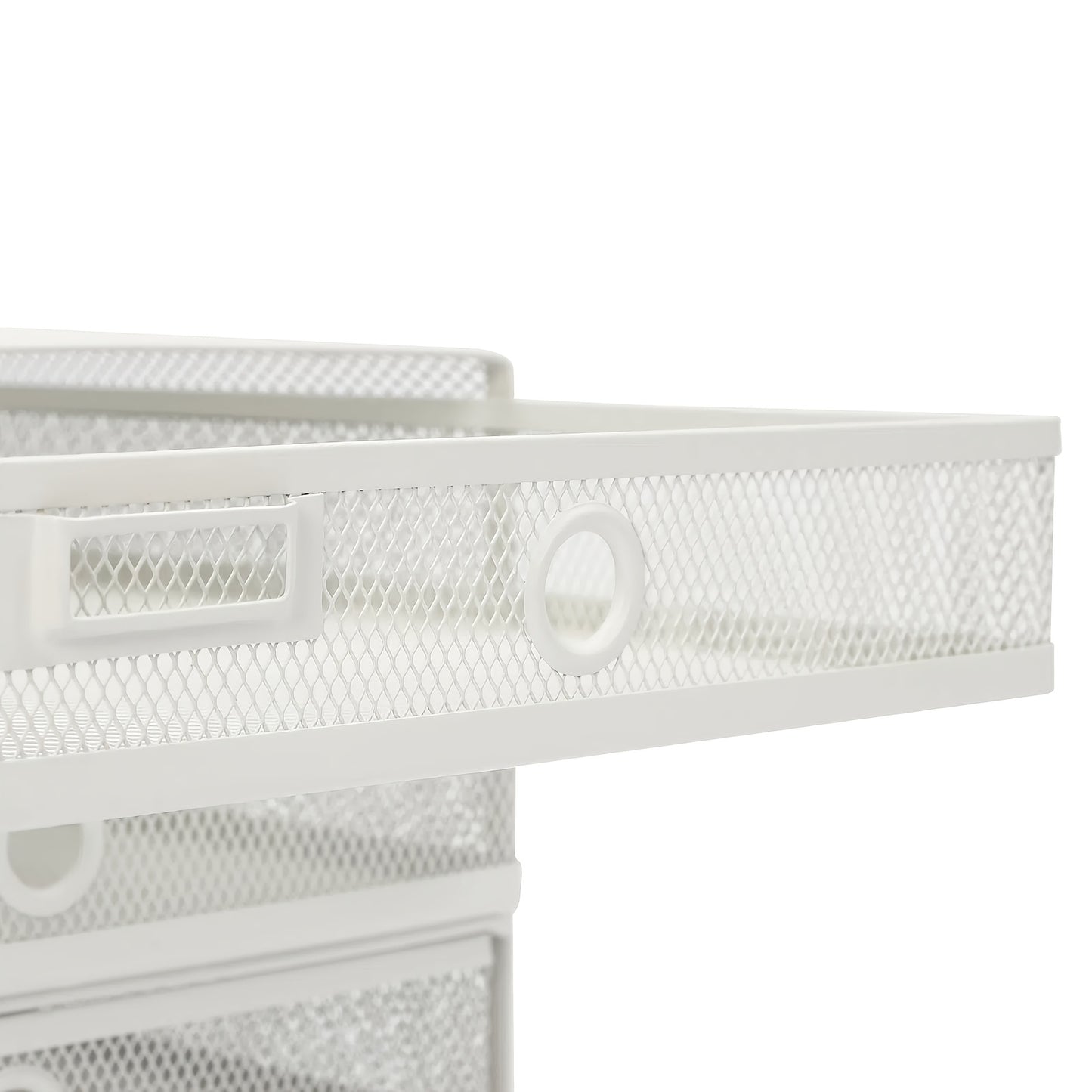 CNCEST Heavy-Duty Carbon Steel Desk Organizer with 3-Tier Mesh Drawers - No Assembly Needed, Large Open Top, Sturdy Construction for Home Office, Workspace - Ideal Gift for Professionals (White), Desk Accessories Office, Docu