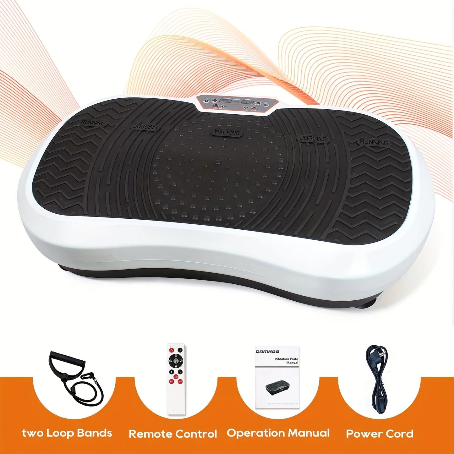 Vibratie Fitnessmachine – Trilmachine – Vibratieplatform – Fitness Platform – Trainingsapparaat – Verstelbare Snelheid & 3 Intensiteitsmodi – Max Belasting 150 kg – Met Afstandsbediening en 2 Trainingsbanden – Zwart 18