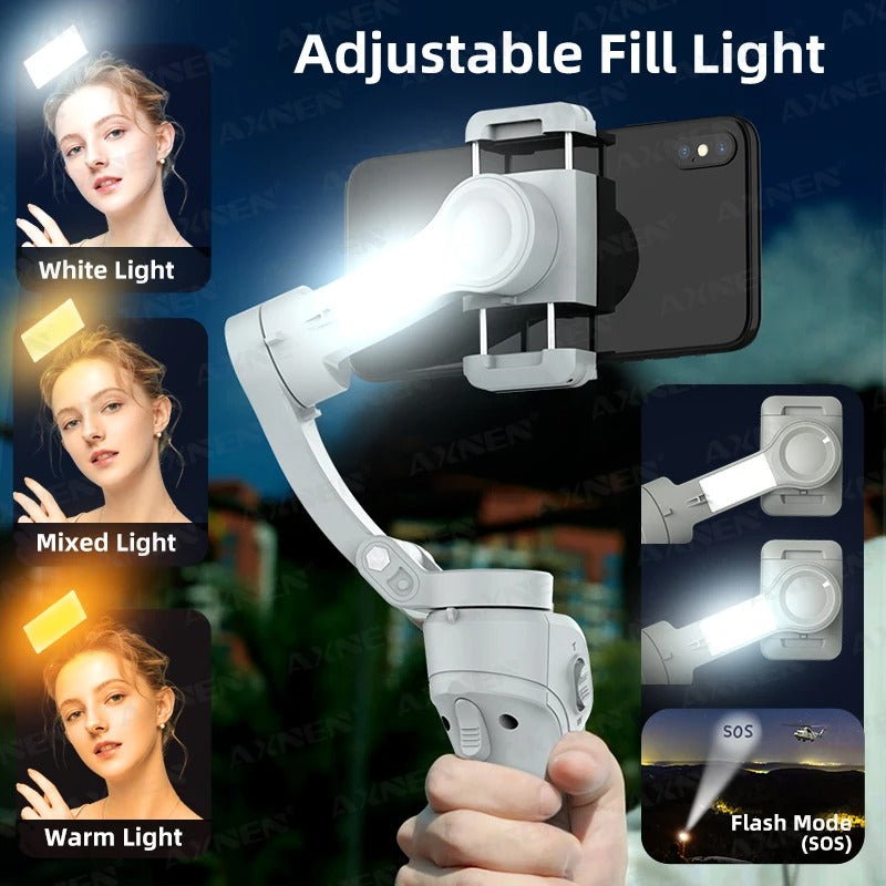 Gimbal Smartphone - Gimbal voor Smartphone & Camera - Handheld spiegelloos - 3-assige - Handheld Gimbal Stabilisator - voor Smartphone - voor iPhone Android - Alleen Gimbal Stabilisator - QUORE