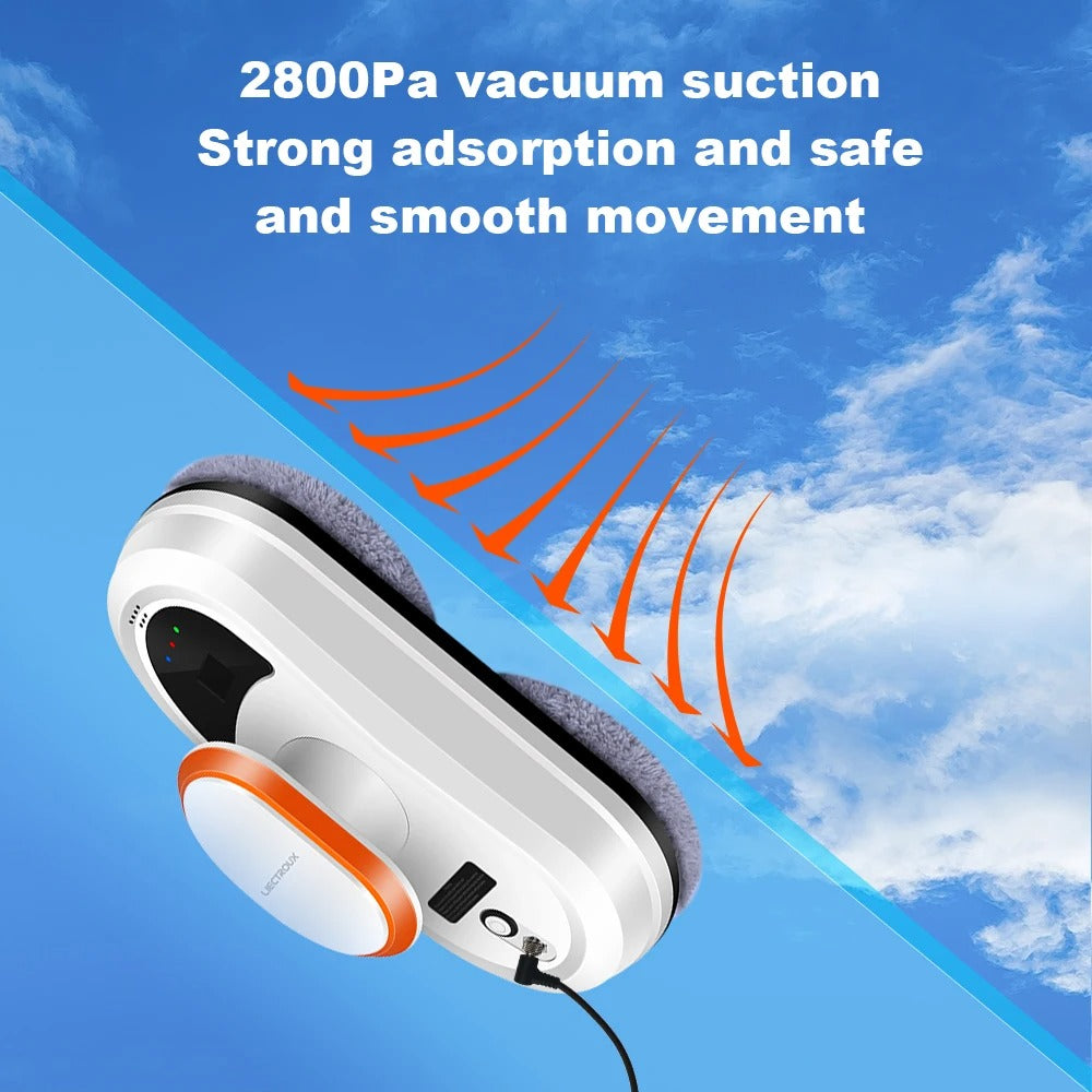 LIECTROUX - Robot vacuum cleaner for windows - Robot window cleaner - Electric glass squeegee - Floor squeegee robot - ABS material - 240V - White