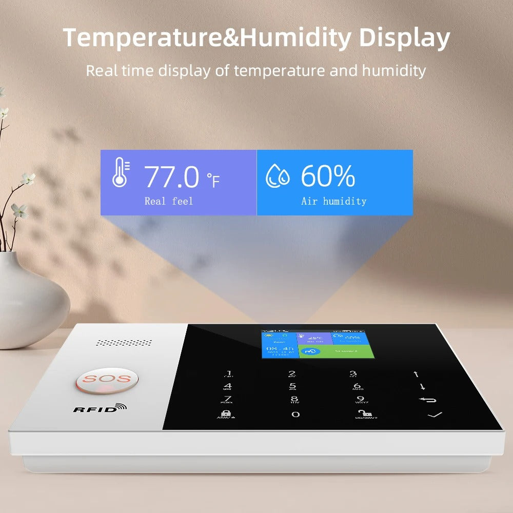Alarm System - Siren - Smart Home Security System - App Control - Tuya Smart Alarm - Wireless - 433MHz WiFi - 4G - Tuya - White