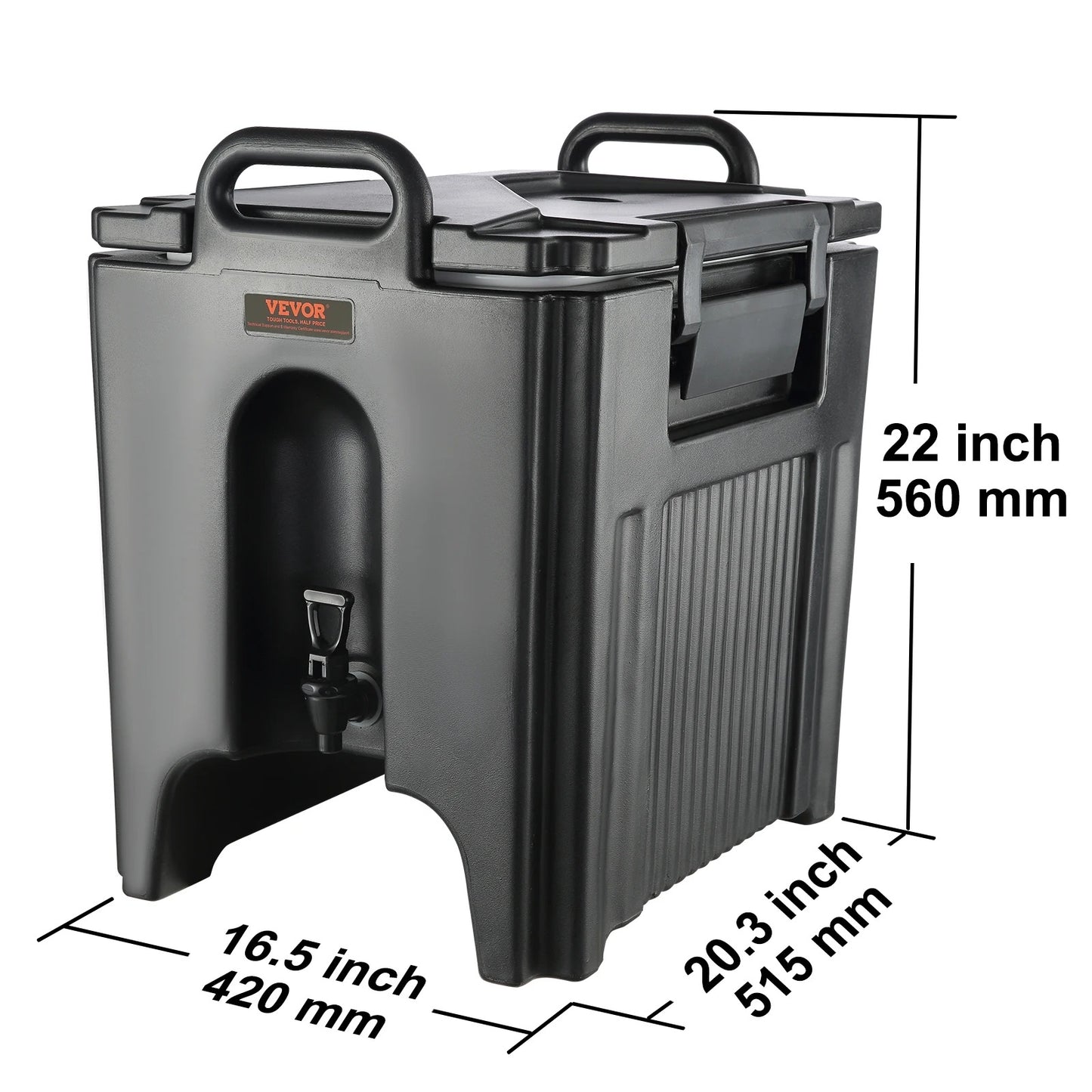 Dispenser - Beverage Dispenser - Insulated Dispenser - Party Dispenser - Thermal Beverage Dispenser - 10 Gallon - Black