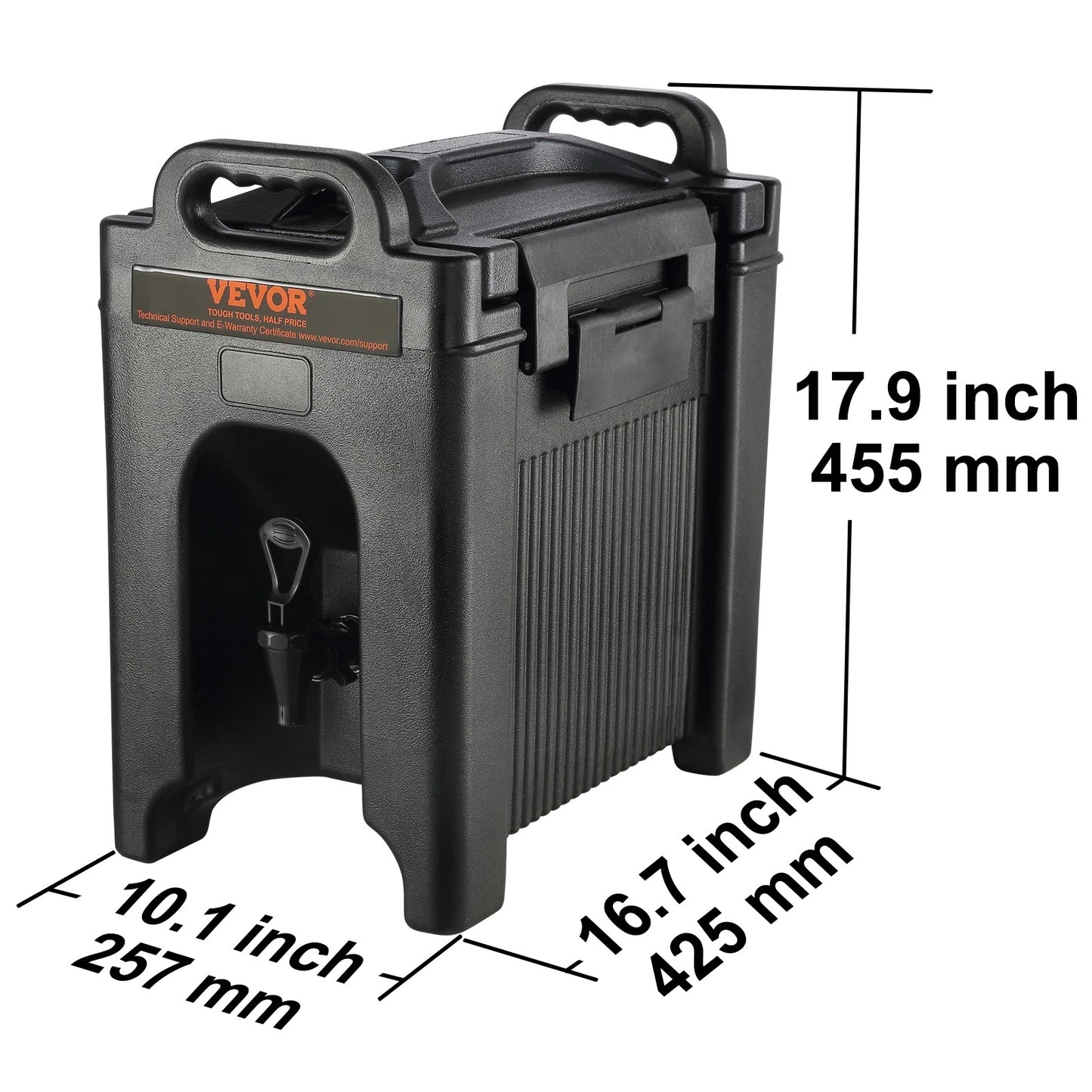 Dispenser - Drankdispenser - Geïsoleerde dispenser - Feestdispenser - Thermische drankdispenser - 2,5 gallon - Zwart - QUORE