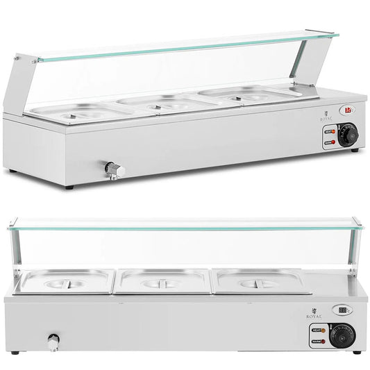 Heated Buffet Warmer with a Cover 3 X GN 1/2 2000 W