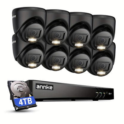 Bewakingscamera System – Beveiligingscamera Set – Camerabewaking – CCTV Beveiligingssysteem – IP Camera Systeem – 8-Kanaals 1080p Met AI Detectie – 4TB Opslag Met Nachtzicht Tot 20 Meter