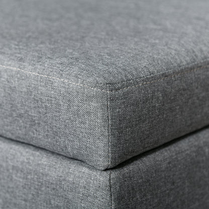 Opbergbank – Opbergbank – Sitzbank – Opbergkist – Linnenbank – Donkergrijs – Afneembaar Dienblad – Houten Pootjes 107x50x44 cm