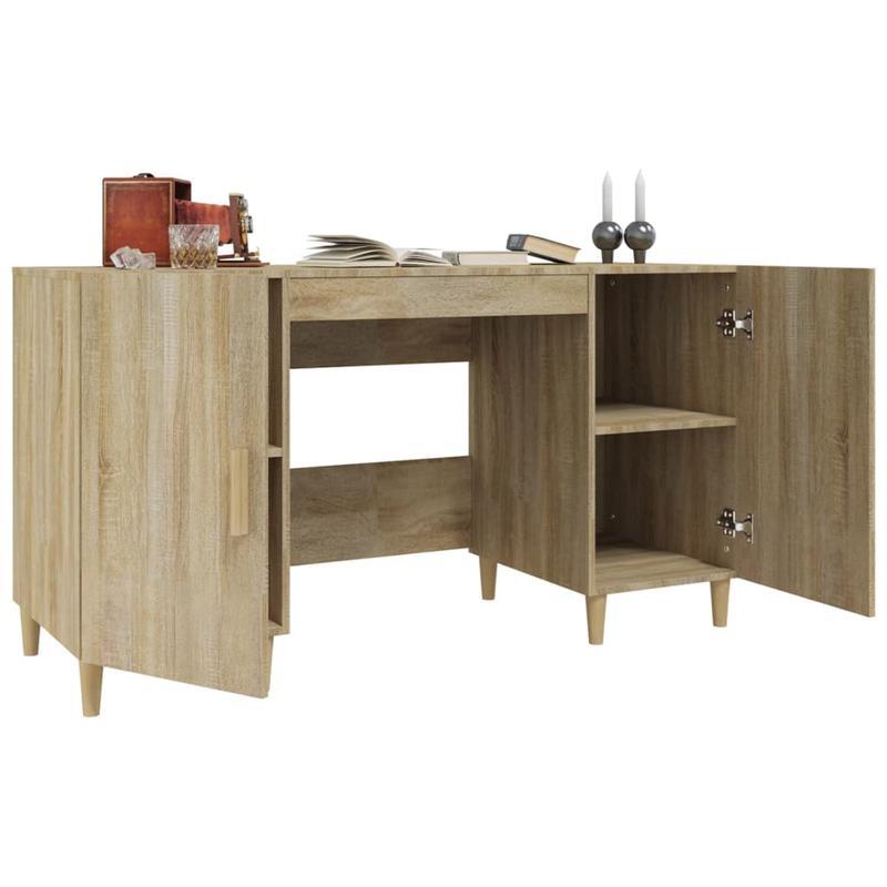 Bureau – Schrijftafel – Computertafel – Werkplek – Thuiswerkplek – Modern Minimalistisch – 140x50x75 cm – Sonoma Eiken Houtlook