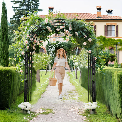 Metal Garden Arch Trellis: Decorative Outdoor Arbour Archway Wedding Arch Frame for Paths Entrances Climbing Plants