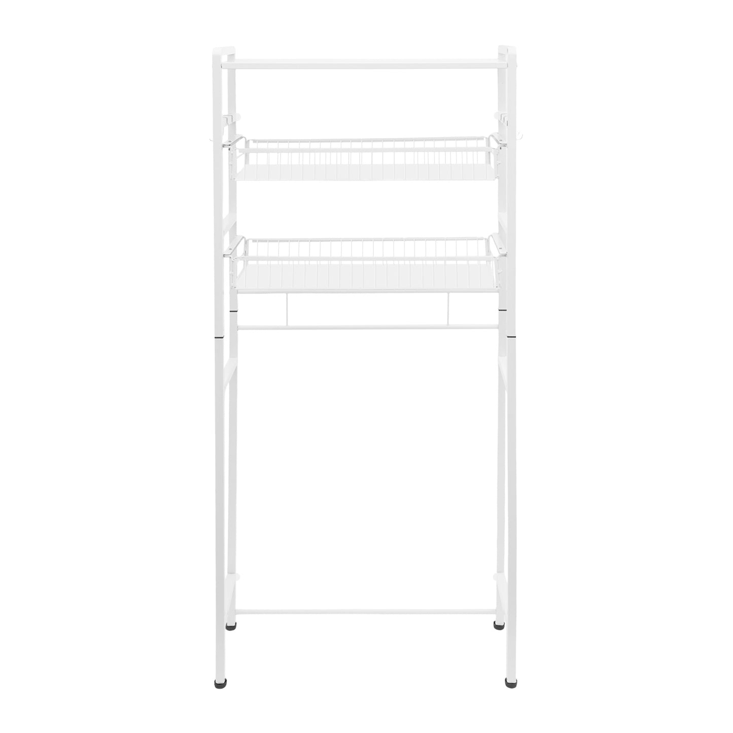 3-Tier Iron Laundry Room Storage and Organizer Standing Shelf | White, Multipurpose Use, GDRASUYA10 Brand, Floor Mounted, Utility Racks