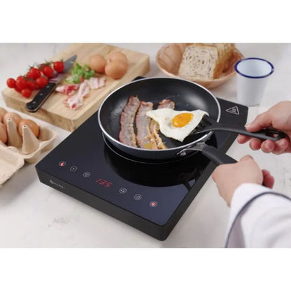 Inductiekookplaat – Inductieplaat – Elektrische Kookplaat – Draagbare Kookplaat – Kookveld – Touchbediening – 1 Kookzone – 2000 Watt – Compact 29x37 cm