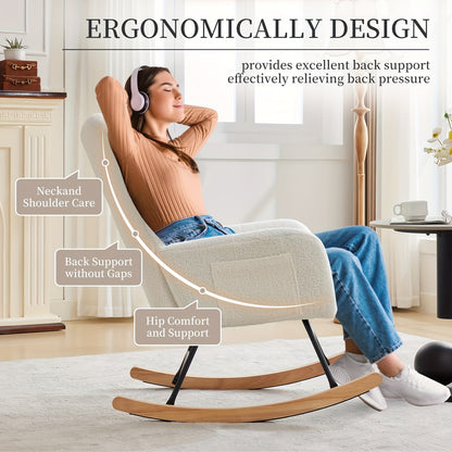 Moderne Stoel – Comfortabele Fauteuil – Leunstoel – Zithoekstoel – Lounge Chair – Ergonomisch Ontwerp – Stalen Frame Wit