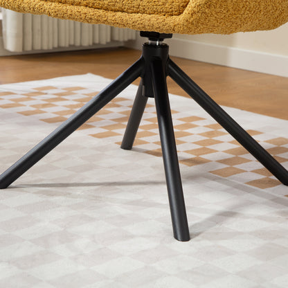 Draaifauteuil – Fauteuil – Lounge Stoel – Zithoekstoel – Kunstlederen Stoel – Gele Bekleding – Draaibaar 360 Graden – Ergonomische Zitschaal