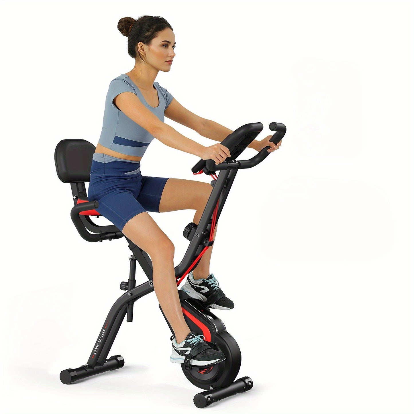 Hometrainer – Fitnessfiets – Indoorfiets – Spinningfiets – Fietstrainer – Inklapbaar – Magnetische Weerstand – Riemaandrijving – Comfortabel Met Rugsteun – Compact Opbergbaar