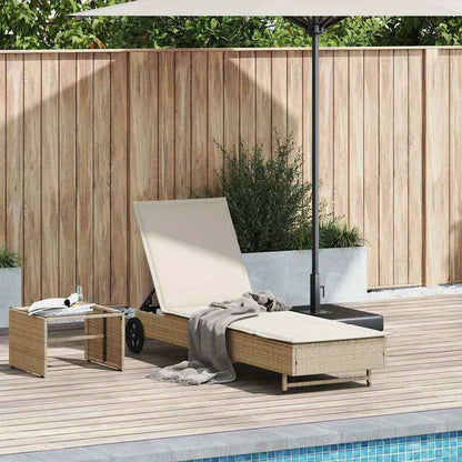 Ligstoel – Ligbed – Relaxstoel – Buitenstoel – Ergonomisch Design – Gerecycled Houten Frame – Weerbestendig Vlechtwerk