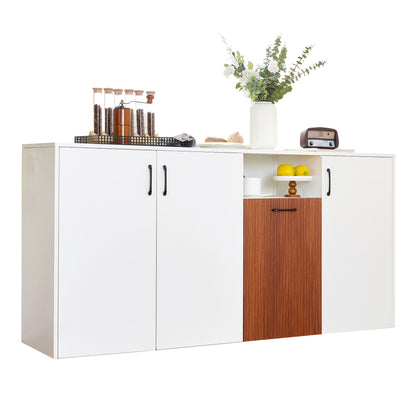 Kast – Opbergkast – Keukenkast – Dressoir – Kledingkast – Vrijstaande Kast – Wit – 160x40x80 cm – Ruime Opbergruimte – Meerdere Planken